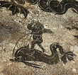 Ancient Roman Cupid Dolphin Mosaic Floor Ostia Antica Rome Italy