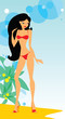 Vector: Girl on the Beach Girl on the Beach