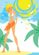 Vector: Girl on the Beach Girl on the Beach