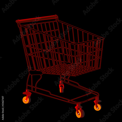 Illustration: Red shopping trolley Red shopping trolley