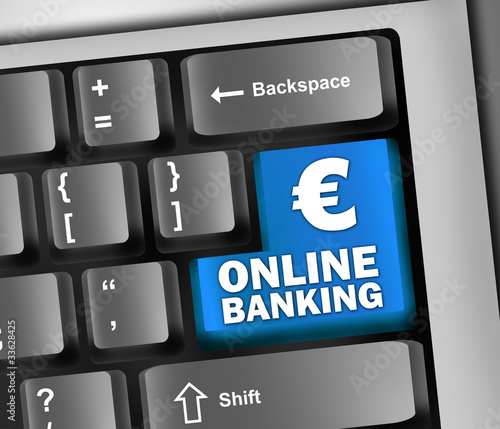 Illustration: Keyboard Illustration "Online Banking (Euro Sign)" Keyboard Illustration "Online Banking (Euro Sign)"