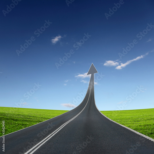 Illustration: highway road going up highway road going up