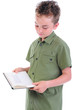 Little boy  holding her book