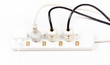 white multiple socket and plugs sideways