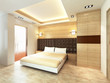 Illustration: Modern bedroom in minimalist style Modern bedroom in minimalist style