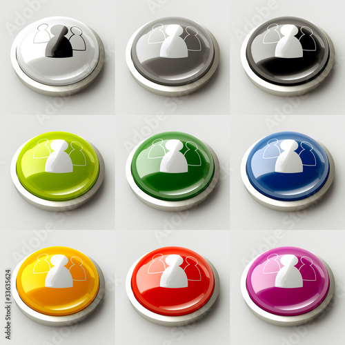Illustration: 3d Buttonset Community bunt 3d Buttonset Community bunt