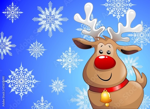 Christmas Cartoon Backgrounds on Photo  Renna Natale Cartoon Sfondo Christmas Reindeer Background