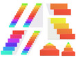 set of rainbow vector staircase isolated on white