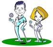 caucasian golfer couple /clipart caucasian golfer couple /clipart