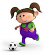 girl playing soccer