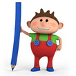 boy with colored pencil boy with colored pencil