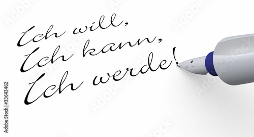 Illustration: Stift Konzept - Ich will, Ich kann, Ich werde! Stift Konzept - Ich will, Ich kann, Ich werde!