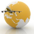 airliner with a globe in the background airliner with a globe in the background