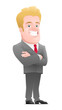 Cartoon smiling blond man dressed in business suit