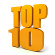 Top 10 words over white background