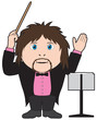 A musical conductor with baton