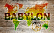 Holzschild - Peace for the world babylon system Holzschild - Peace for the world babylon system