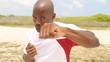 Slow motion boxing towards camera