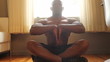 African american man in yoga positions
