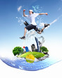 Street dancer in a white shirt Street dancer in a white shirt