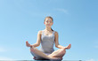 Portrait of a young woman doing exercises Portrait of a young woman doing exercises