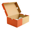 Open empty shoe cardboard box
