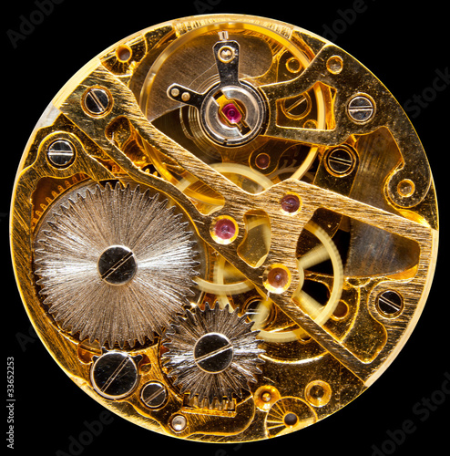 Photo: Interior of antique hand wown watch Interior of antique hand wown watch