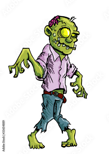 Vektor: Cartoon zombie isolated on white Cartoon zombie isolated on white