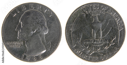 Photo: Old Worn US Quarter Old Worn US Quarter