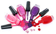 Ñolored nail polish spilling from bottles Ñolored nail polish spilling from bottles