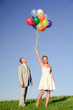 couple with balloons