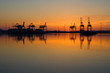 Harbor cranes in port of Vuosaari, Finalnd