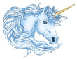 Blauer Einhornkopf