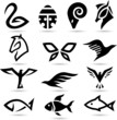 vector illustration of animal icons silhouettes