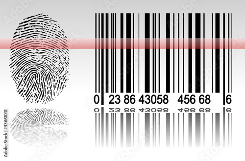 Vektor: Fingerabdruck/Barcode Fingerabdruck/Barcode