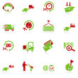Logistics icons - green-red series Logistics icons - green-red series