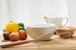 raw ingredients to make an omelet