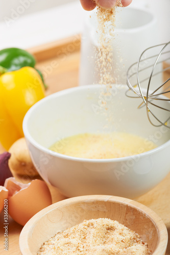 Photo: raw ingredients to make an omelet raw ingredients to make an omelet