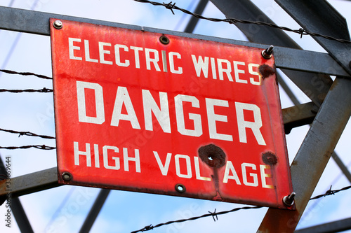 Photo: Danger High Voltage Sign Danger High Voltage Sign