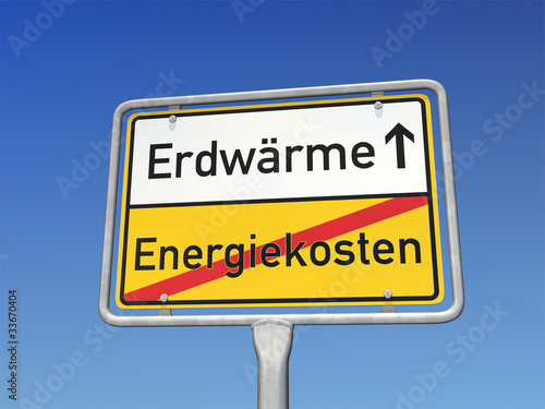 Photo: Schild Erdwärme Schild Erdwärme