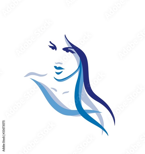 Vector: long hair icon long hair icon