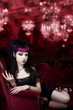 Come into my Lair - Vampire on red Velvet Couch Come into my Lair - Vampire on red Velvet Couch