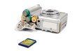 Flash card,batteries and camera
