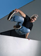 side view of parkour jump