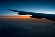 View from airplane window at night