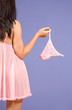 brunette woman with panties