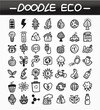 cartoon doodle eco icon set