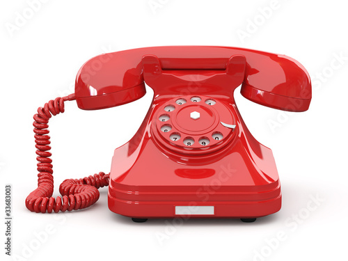 Illustration: Old-fashioned phone on white isolated background Old-fashioned phone on white isolated background