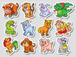 Colorful Vector Set of Chinese Horoscope Signs