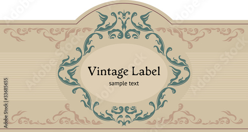 Vector: Vintage ornamental label. Datura font by Jesus Martinez Partida. Vintage ornamental label. Datura font by Jesus Martinez Partida.